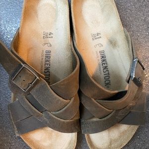 Birkenstock Lugano Oiled Leather Faded Khaki